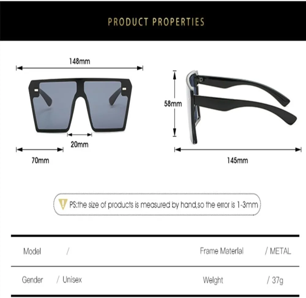 Fashion One Piece Oversize Sunglasses Women Retro Gradient Sun Glasses Men Big Frame Retro Eyewear UV400