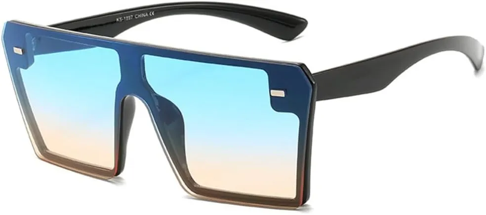 Fashion One Piece Oversize Sunglasses Women Retro Gradient Sun Glasses Men Big Frame Retro Eyewear UV400