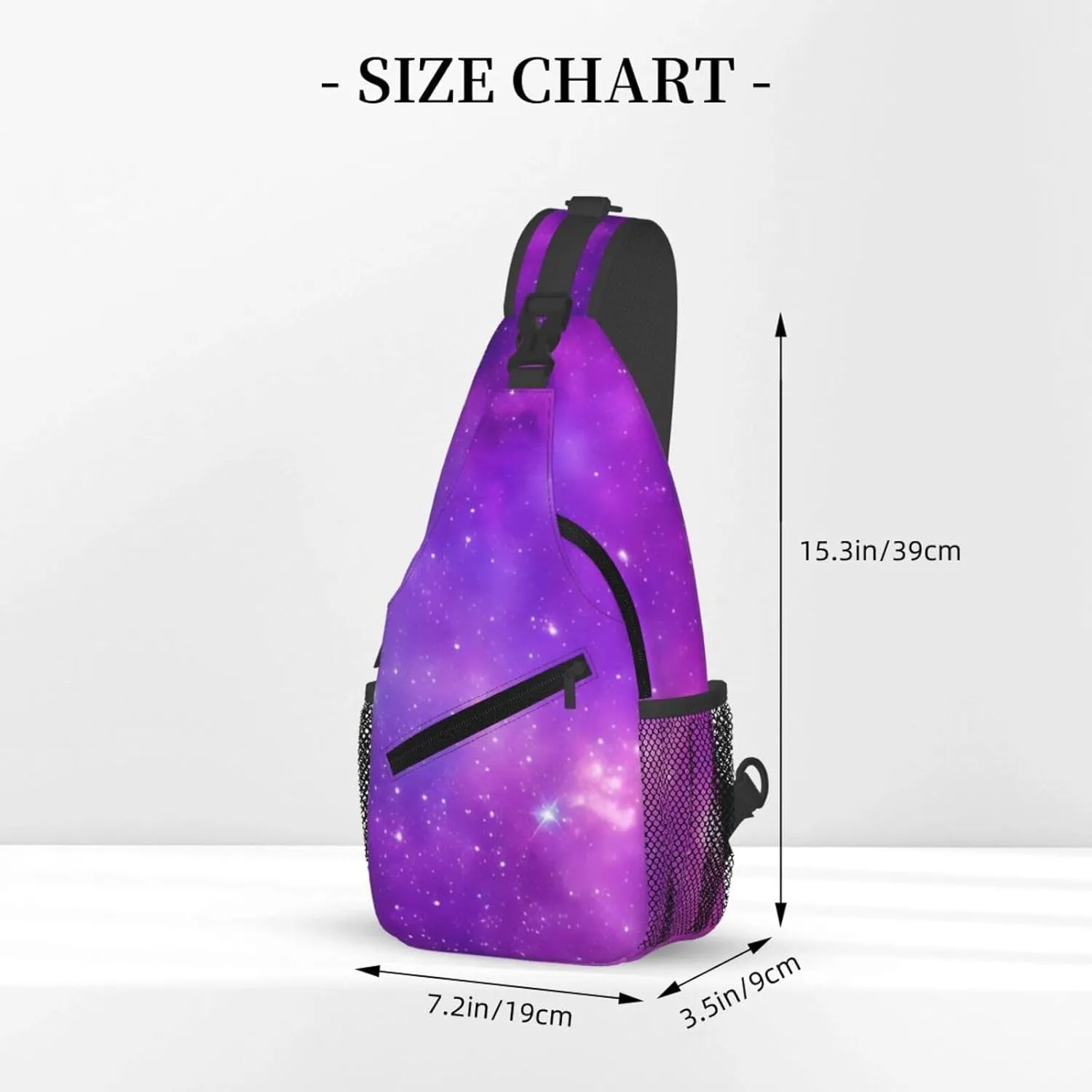 Fashion Purple Galaxy Sling Backpack, Multipurpose Crossbody Shoulder Bag Travel Hiking Daypack for Men Women