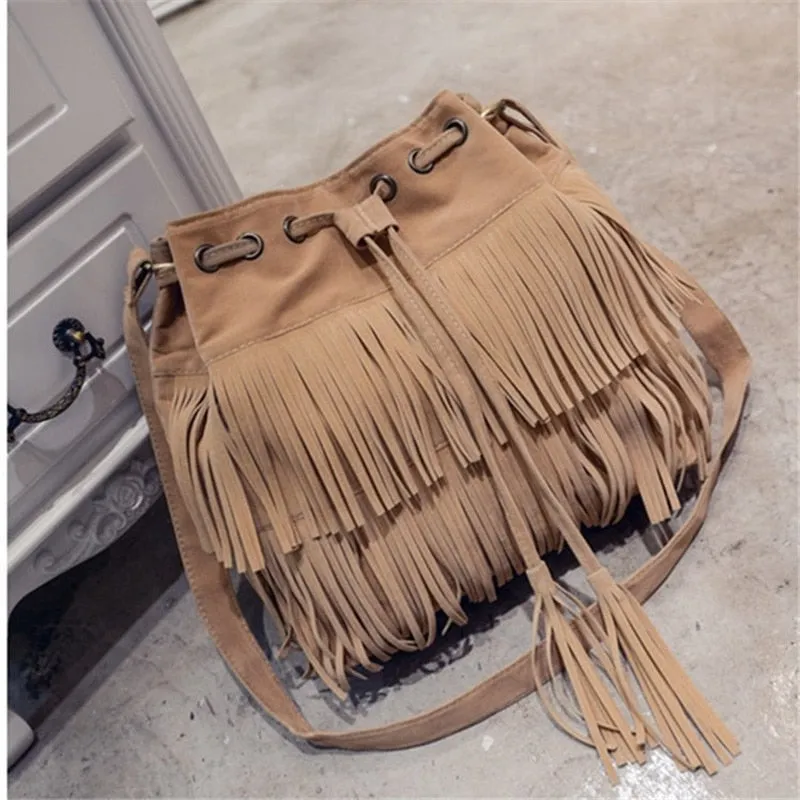 Fashion Retro Faux Suede Crossbody Bag