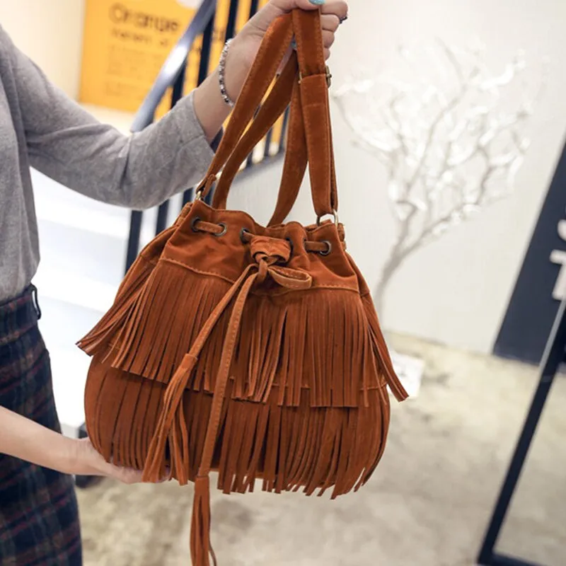 Fashion Retro Faux Suede Crossbody Bag