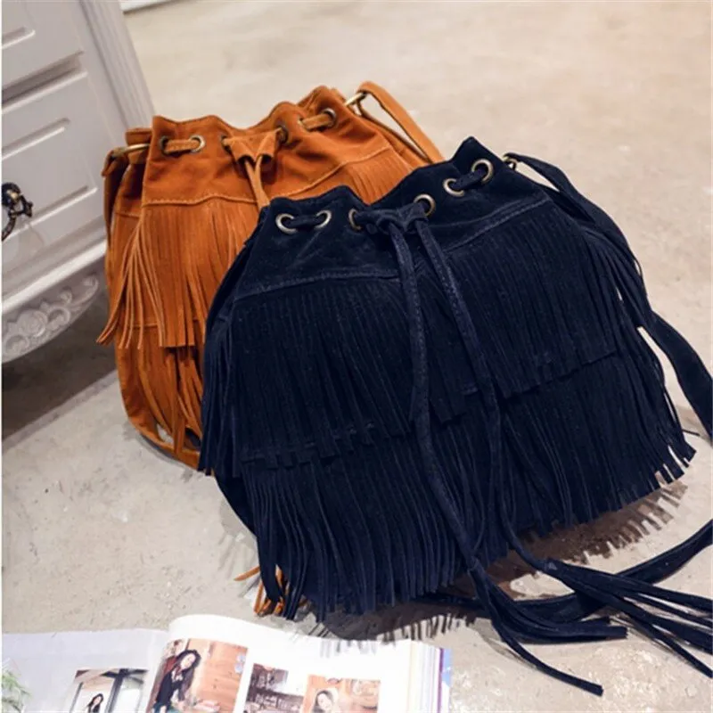 Fashion Retro Faux Suede Crossbody Bag