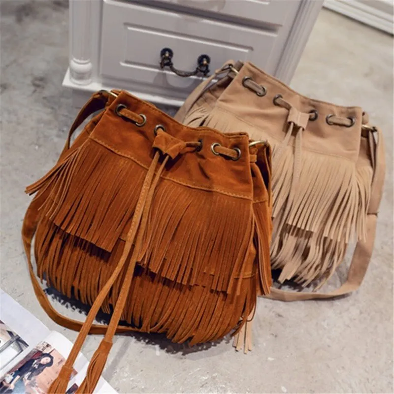 Fashion Retro Faux Suede Crossbody Bag