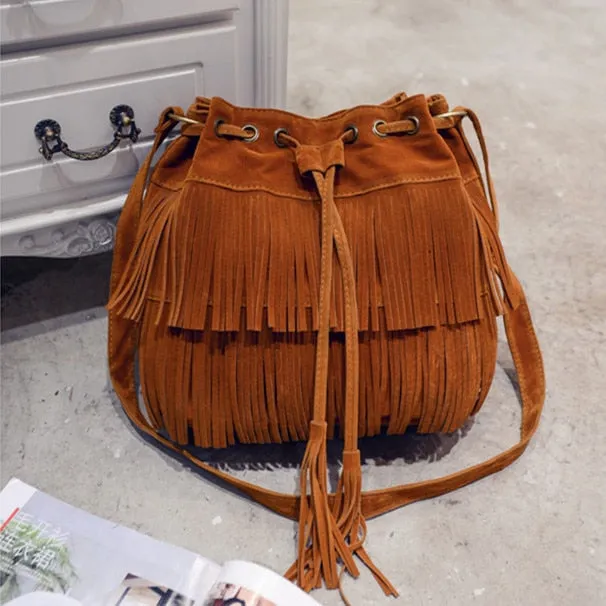 Fashion Retro Faux Suede Crossbody Bag