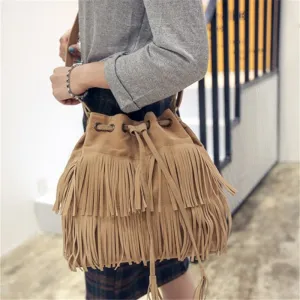 Fashion Retro Faux Suede Crossbody Bag