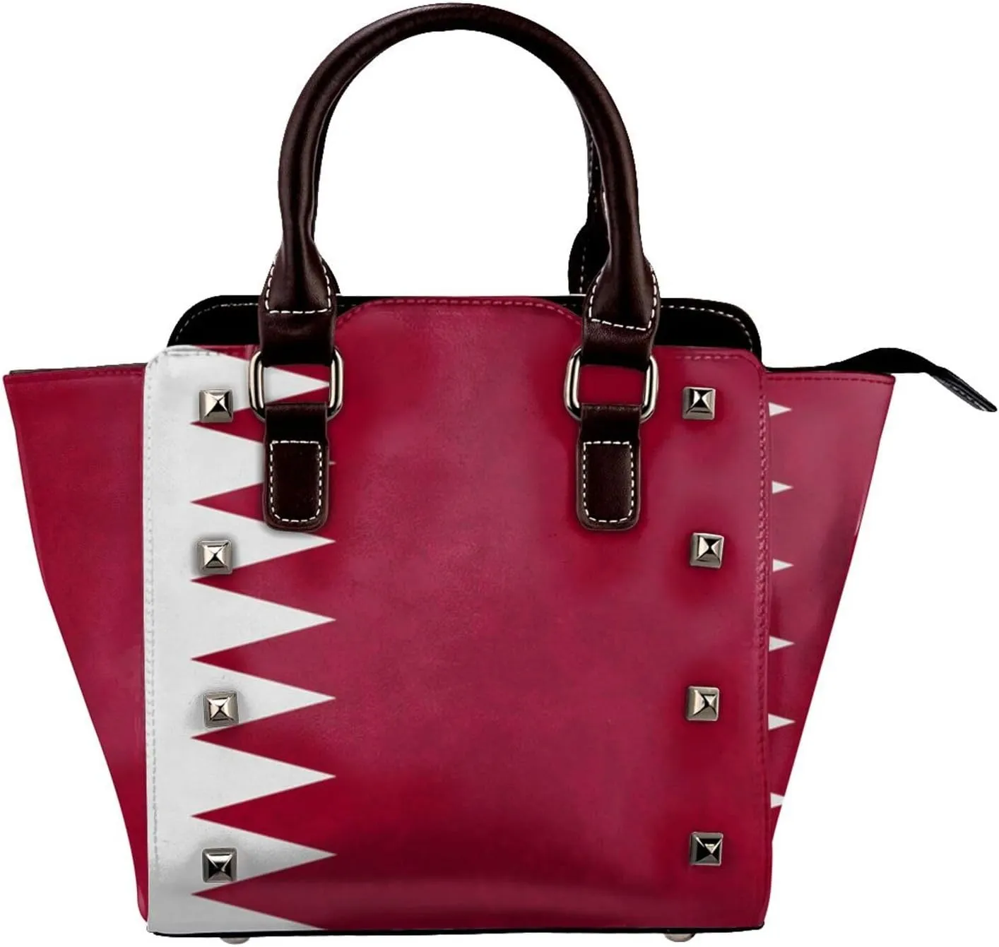 Fashion Rivet Handbag for Women Crossbody Purse Studded PU Leather Handle Bag