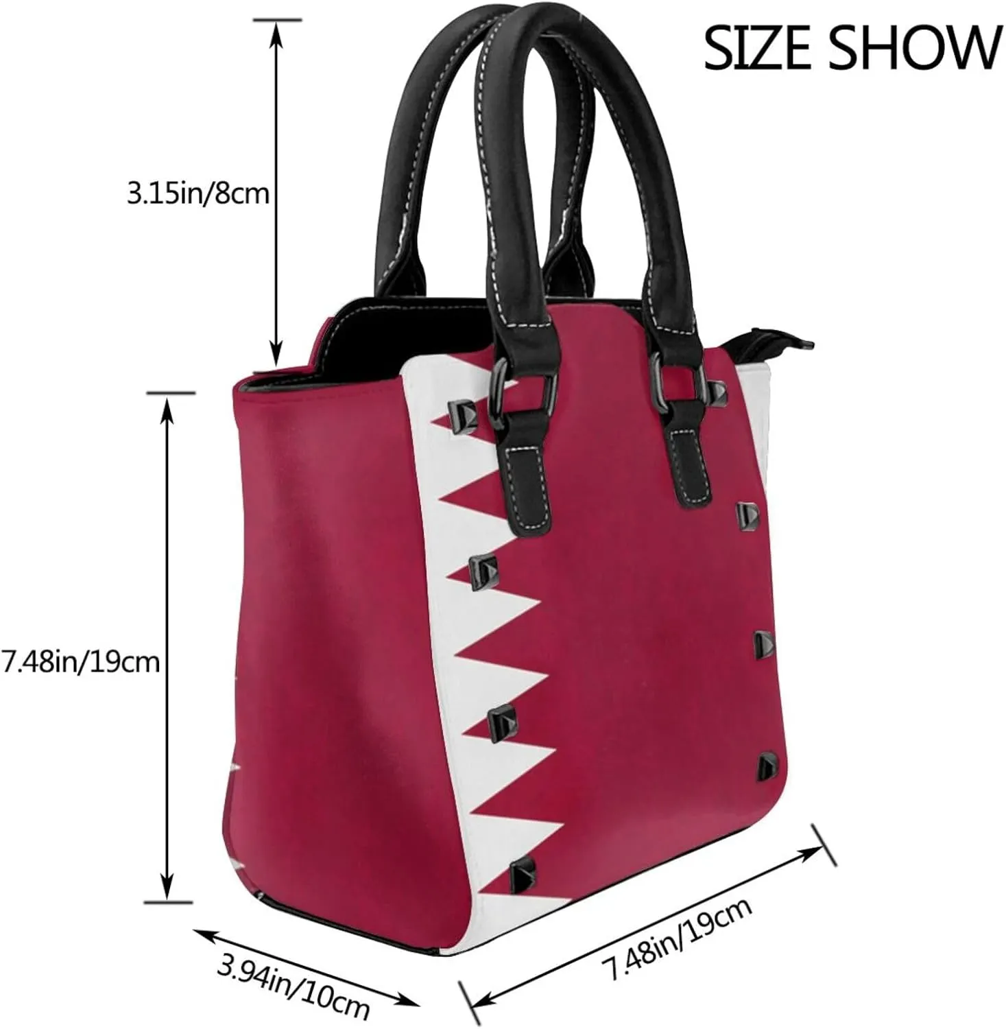 Fashion Rivet Handbag for Women Crossbody Purse Studded PU Leather Handle Bag