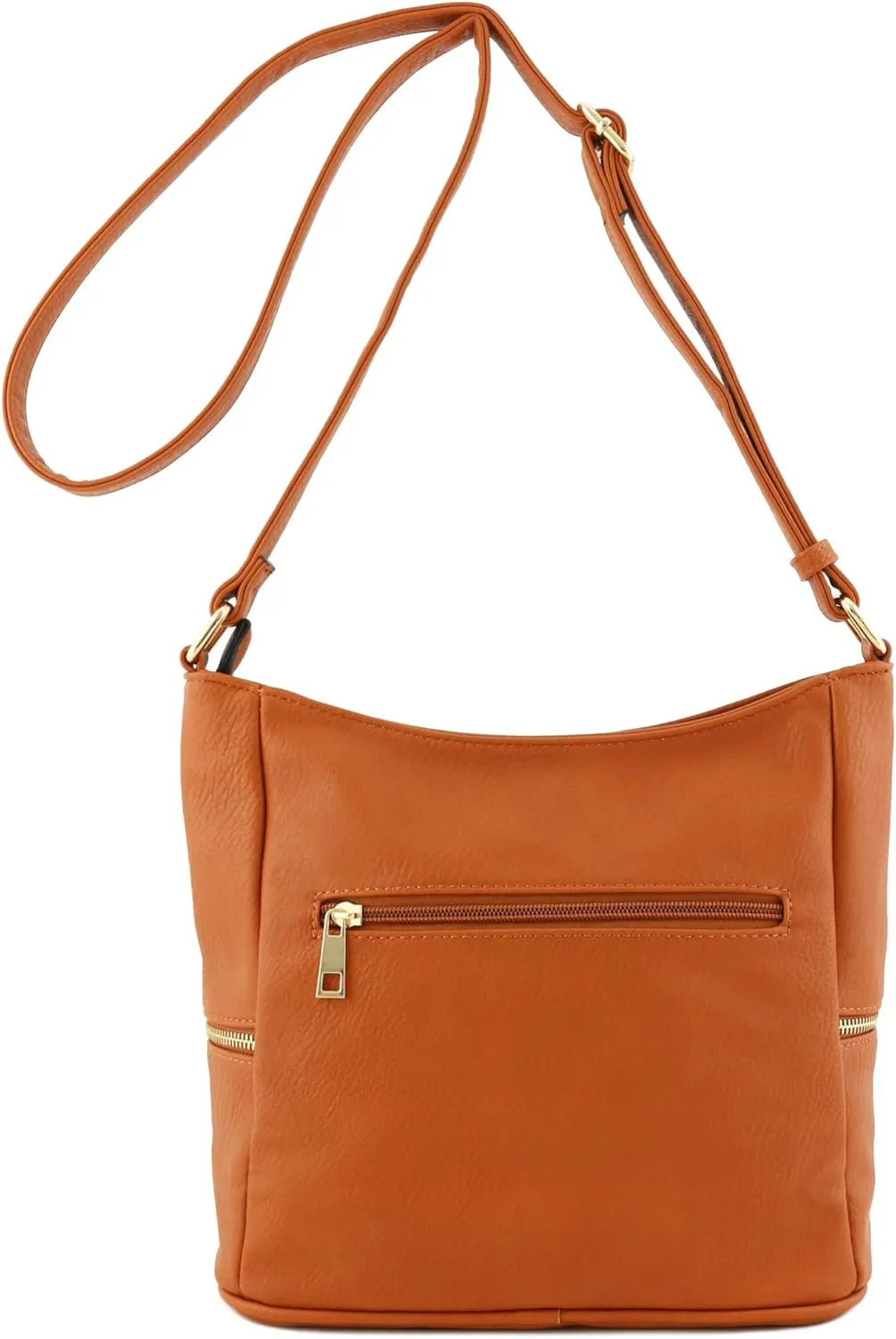 FashionPuzzle Lightweight Tassel Zipper Bucket Crossbody Bag