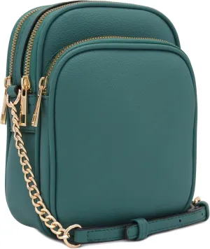 FashionPuzzle Multi Pocket PU Leather Casual Medium Crossbody Bag with Adjustable Strap