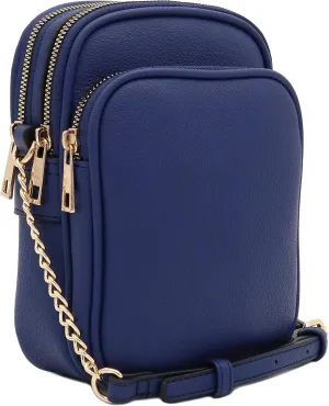 FashionPuzzle Multi Pocket PU Leather Casual Medium Crossbody Bag with Adjustable Strap