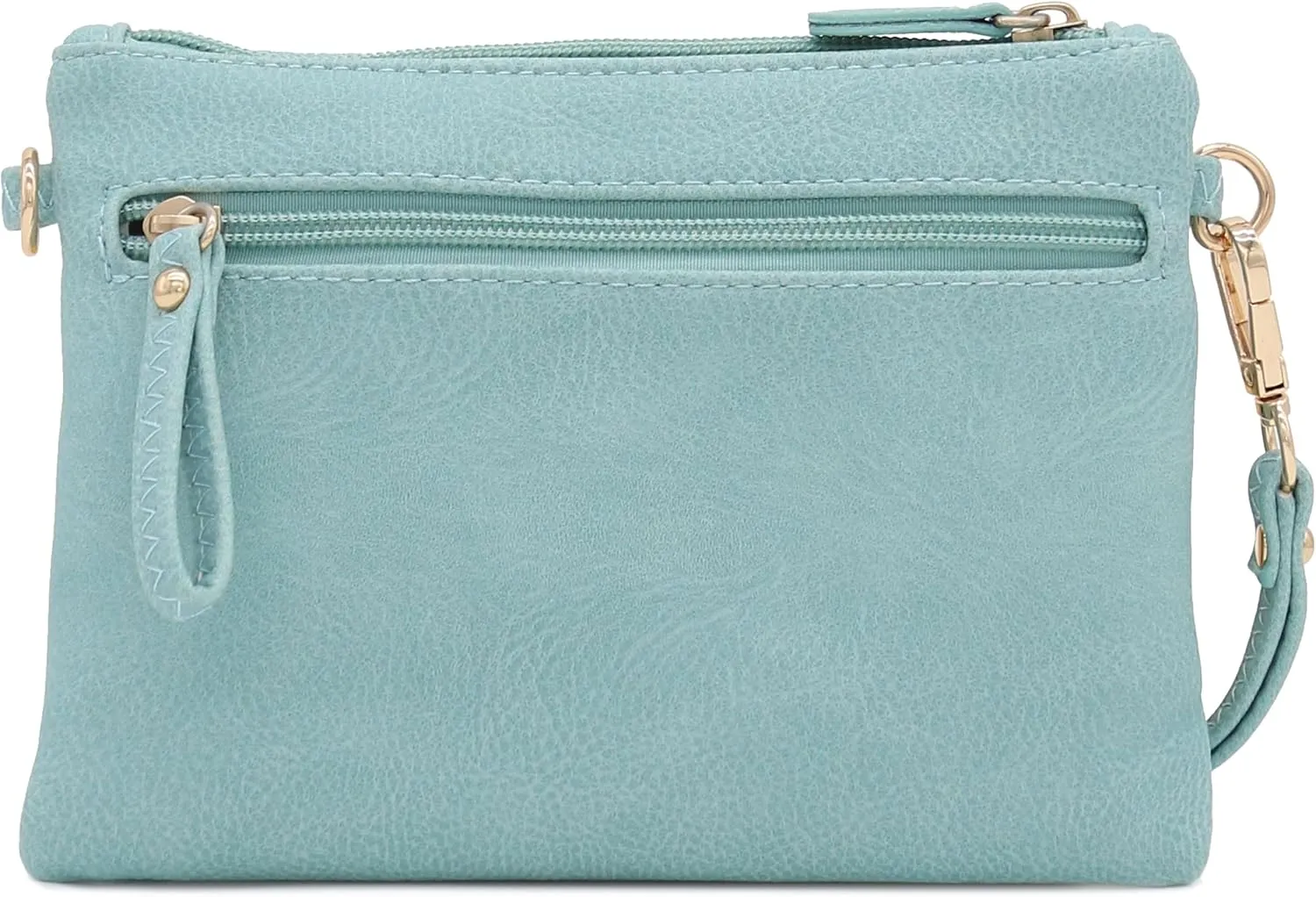FashionPuzzle Multi Zipper Pocket Small Wristlet Crossbody Bag