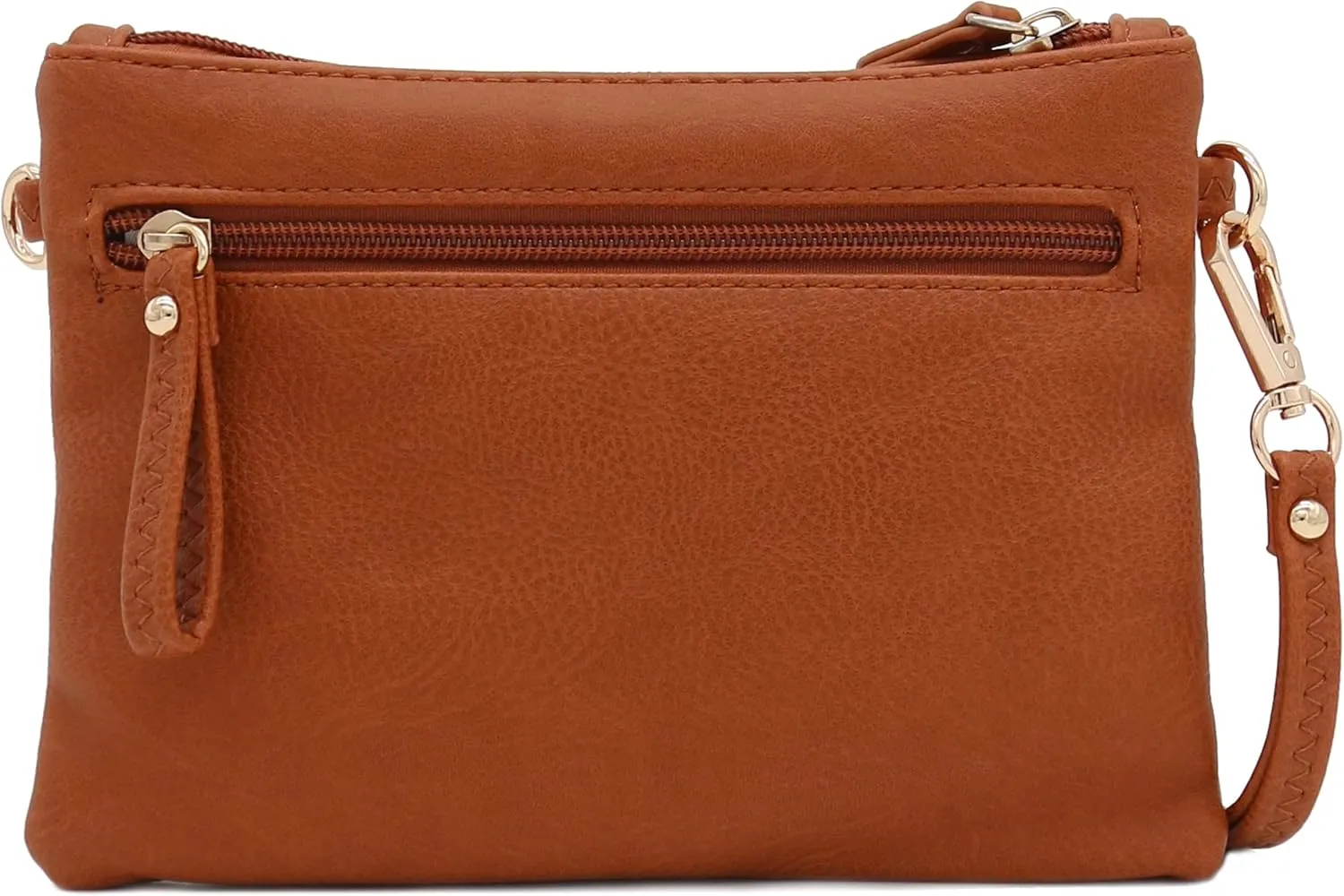 FashionPuzzle Multi Zipper Pocket Small Wristlet Crossbody Bag