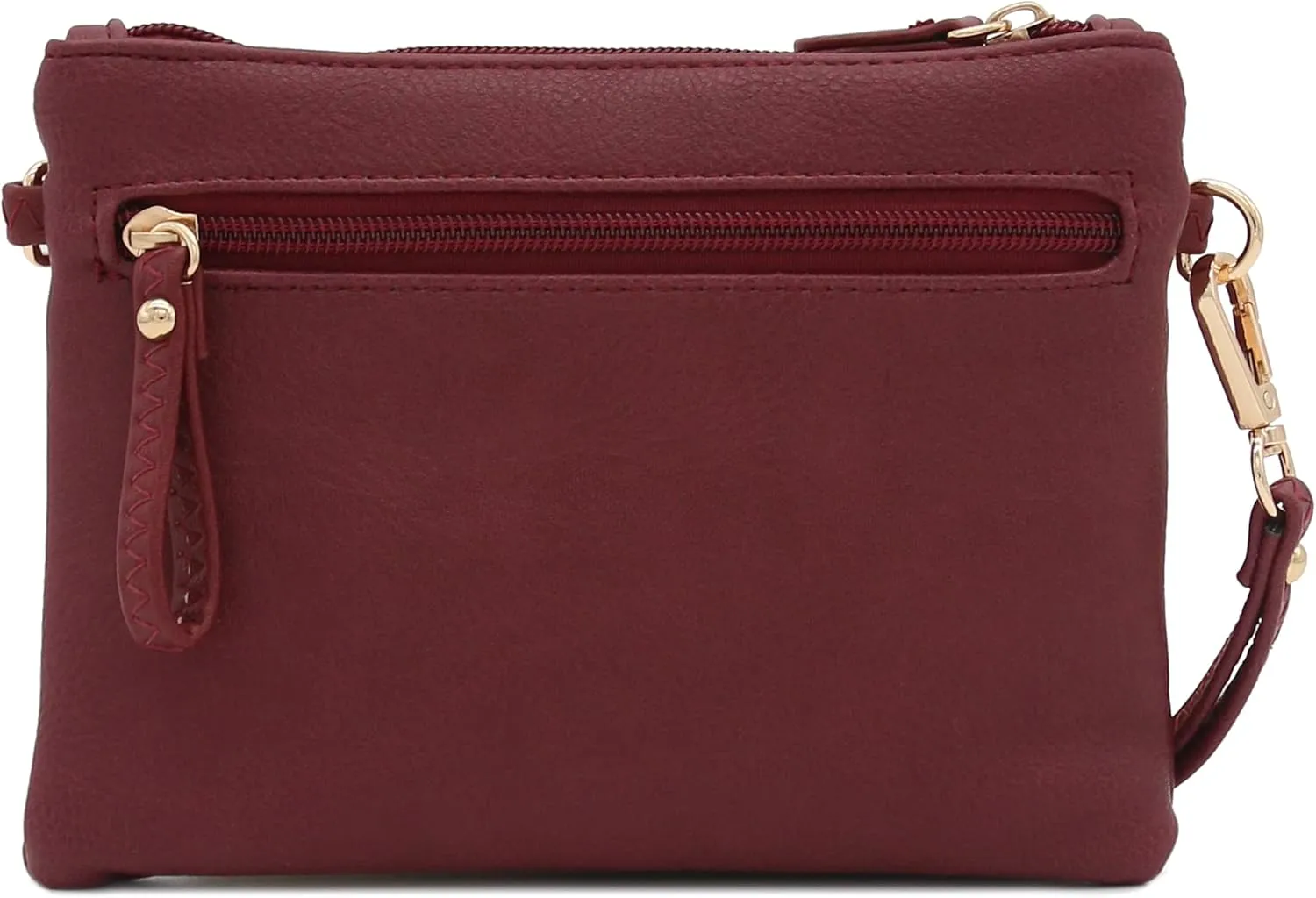 FashionPuzzle Multi Zipper Pocket Small Wristlet Crossbody Bag