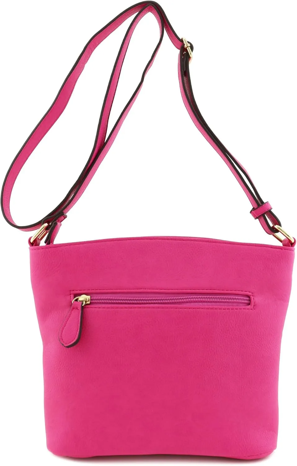 FashionPuzzle Triple Zipper Pocket Medium Crossbody Bag