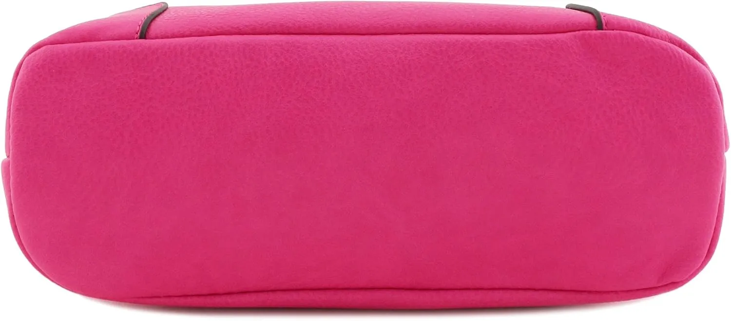FashionPuzzle Triple Zipper Pocket Medium Crossbody Bag