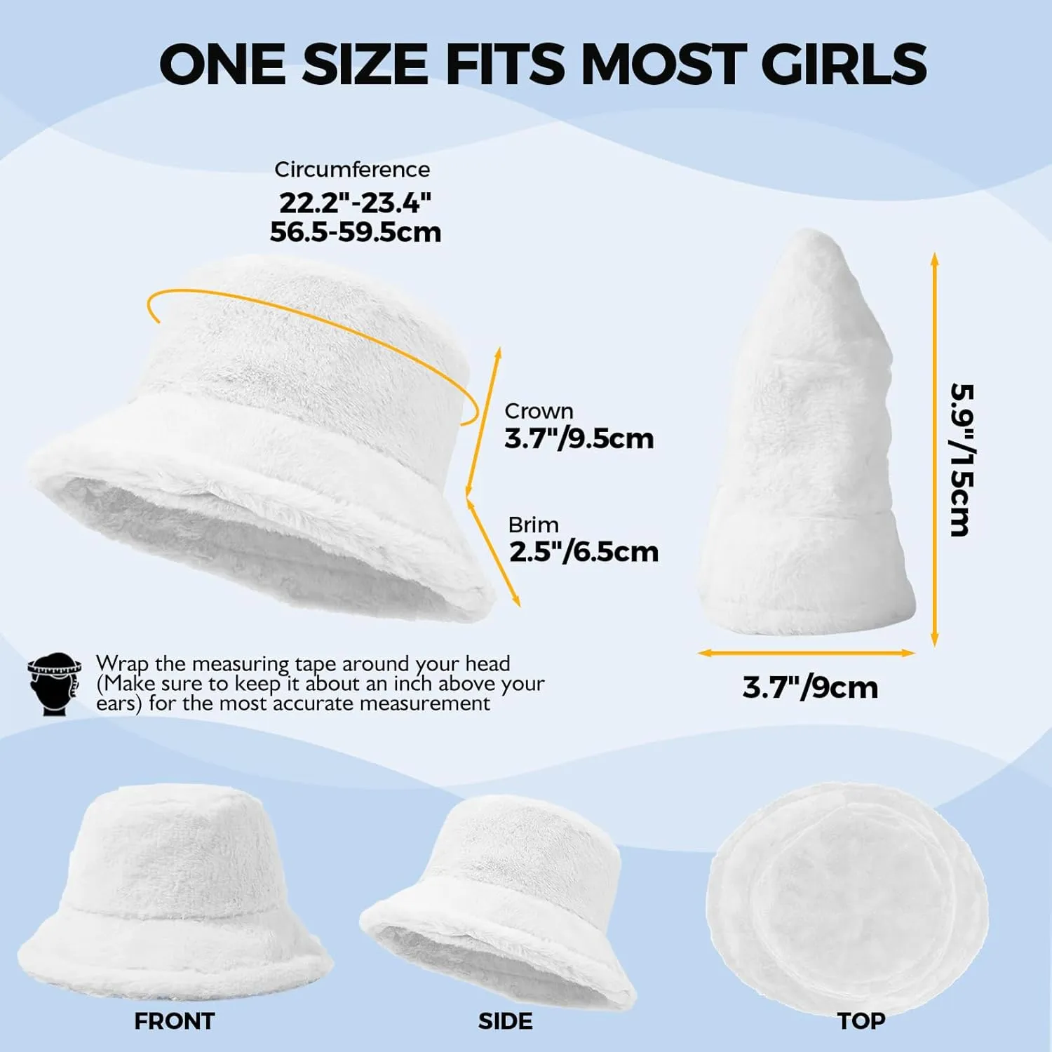 Faux Fur Winter Bucket Hat for Women Men Fuzzy Warm Hat Women's Furry Fisherman Cap for Casual, Trips, Sports, Skiing