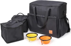 Feed Storage Pet Tote Bag Dog Food Crossbody Bag with Foldable Bowl Dogs Outdoor Camping Traveling Storage Bag
