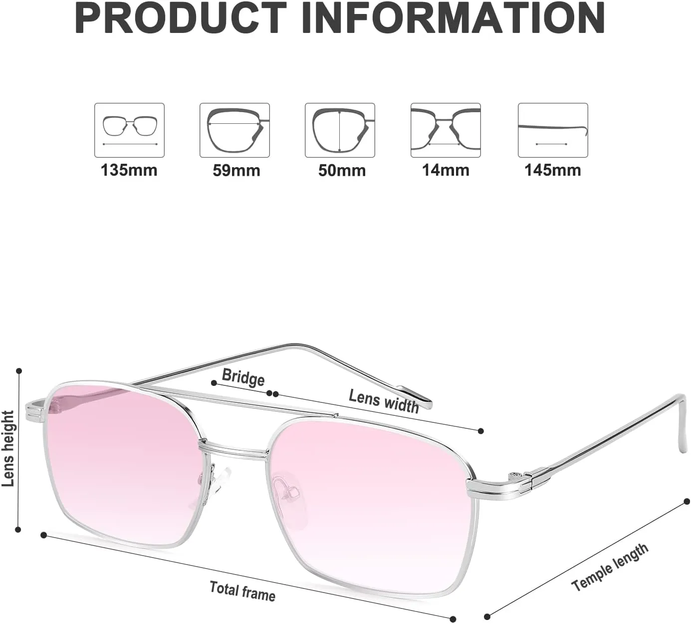 FEISEDY Fashion Square Aviator Sunglasses Women Men Trendy Retro Metal Frame Sun Glasses Candy Color Lens B1036