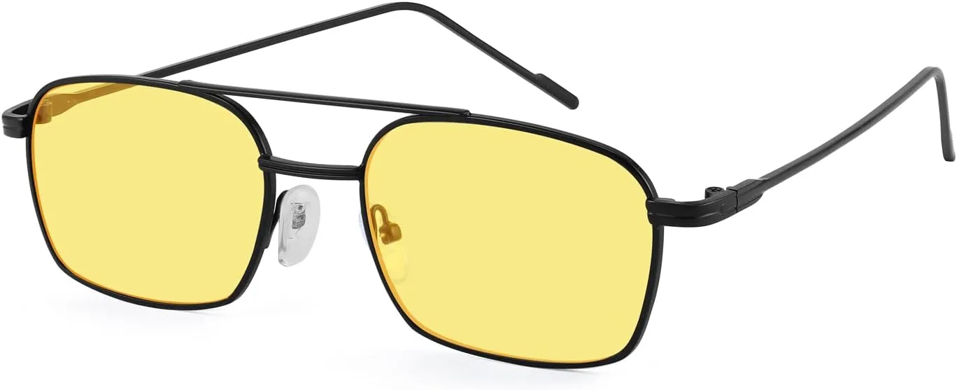 FEISEDY Fashion Square Aviator Sunglasses Women Men Trendy Retro Metal Frame Sun Glasses Candy Color Lens B1036