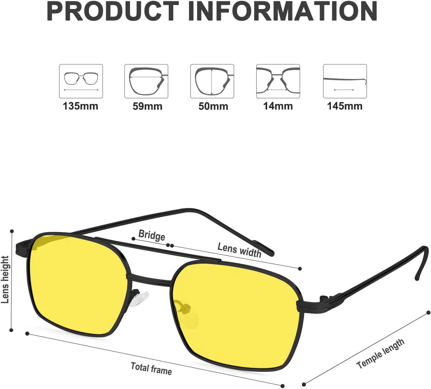 FEISEDY Fashion Square Aviator Sunglasses Women Men Trendy Retro Metal Frame Sun Glasses Candy Color Lens B1036
