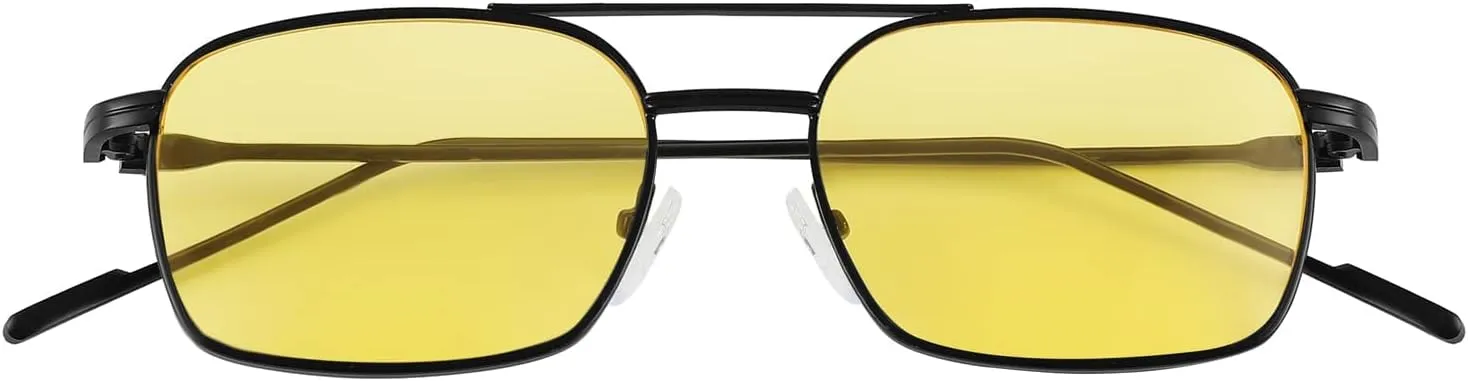 FEISEDY Fashion Square Aviator Sunglasses Women Men Trendy Retro Metal Frame Sun Glasses Candy Color Lens B1036