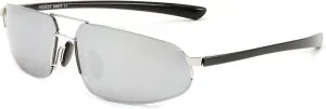 FEISEDY Vintage Sunglasses Men Polarized, Aviator Metal Frame Lightweight, Driving Fishing Running B0057