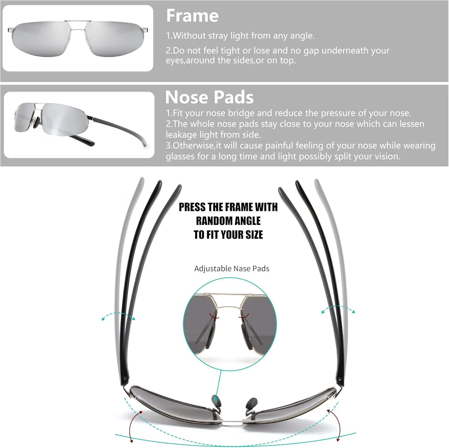 FEISEDY Vintage Sunglasses Men Polarized, Aviator Metal Frame Lightweight, Driving Fishing Running B0057