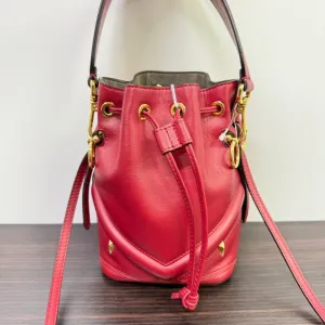 Fendi Leather Bucket Bag FM0039 Red Bucket Bag