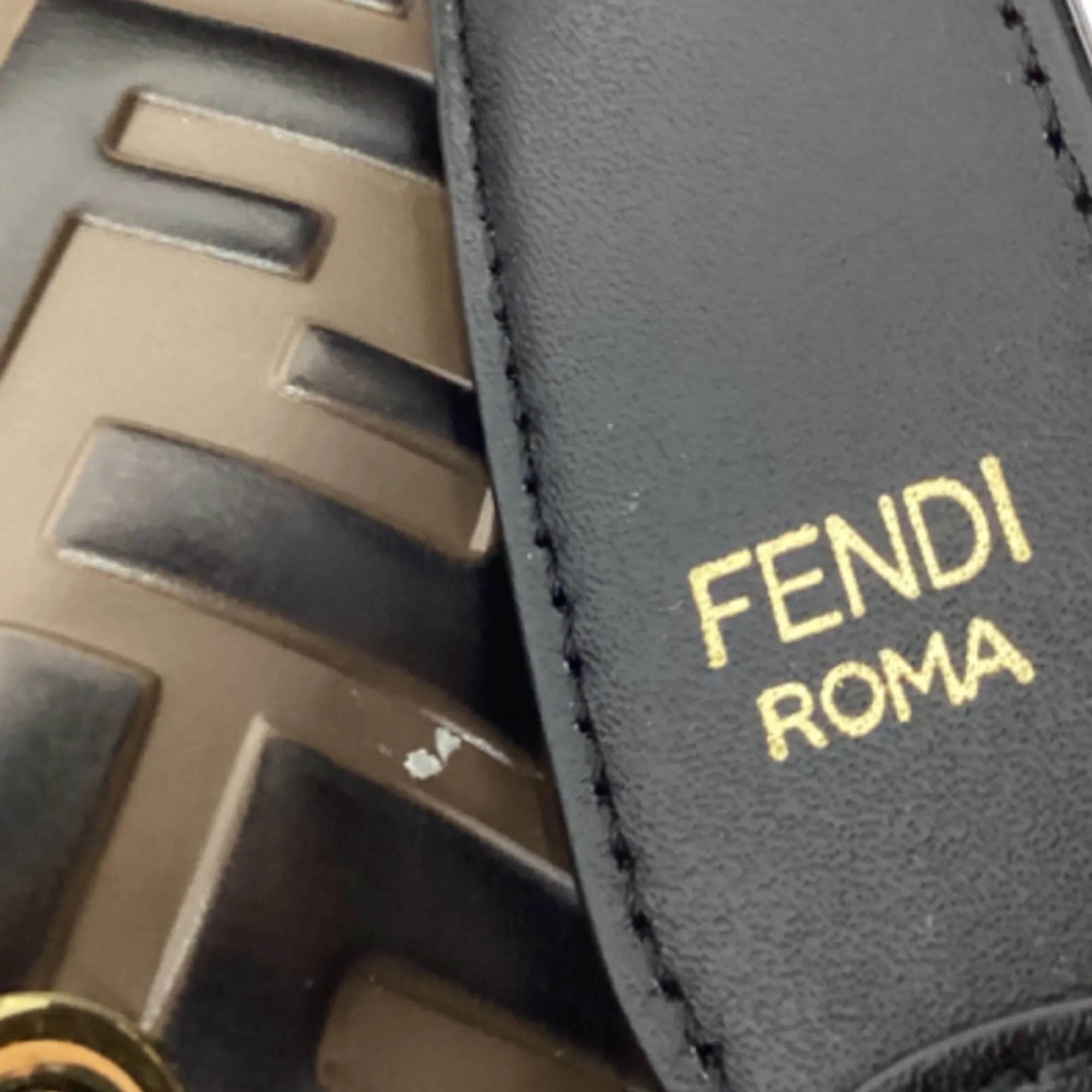 Fendi Mini Mon Tresor FF Bucket Bag in Brown Leather