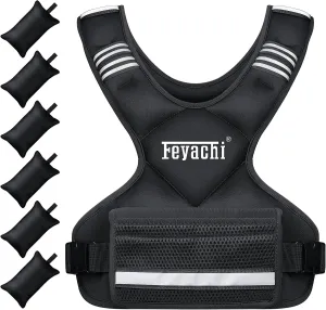 Feyachi Adjustable Weighted Vest - 11.5lbs/12lbs X Type Weight Vest with Reflective Stripe Ideal for Running Workout and Training