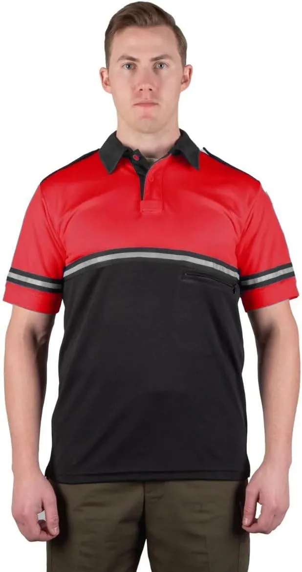 First Class Two Tone Bike Patrol Shirt with Reflective Stripes and Zipper Pocket