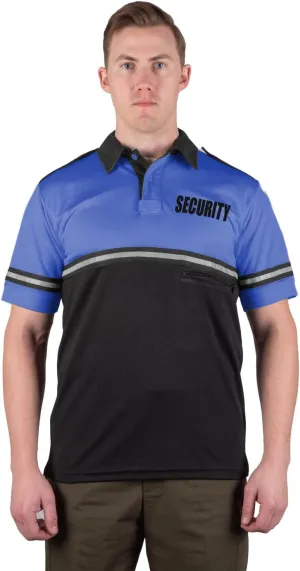 First Class Two Tone Security Bike Patrol Shirt with Reflective Stripes and Zipper Pocket