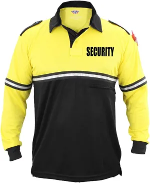 First Class Two Tone Security Bike Patrol Shirt with Reflective Stripes and Zipper Pocket