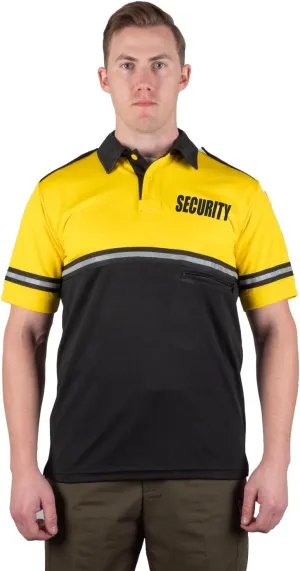 First Class Two Tone Security Bike Patrol Shirt with Reflective Stripes and Zipper Pocket
