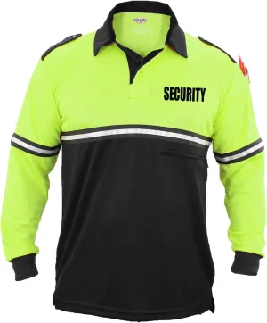 First Class Two Tone Security Bike Patrol Shirt with Reflective Stripes and Zipper Pocket