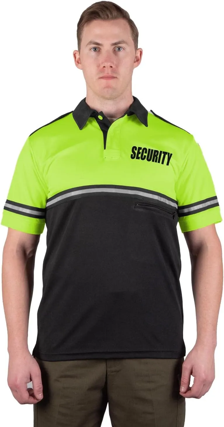 First Class Two Tone Security Bike Patrol Shirt with Reflective Stripes and Zipper Pocket