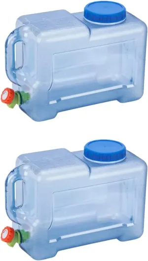 Fishing Accessories 2PCS Camping Water Container - 2 Gallon Portable Water Storage Camp Water Jug with Spigot, for Outdoor Camping Picnic Emergency Water Storage Camping Accessories