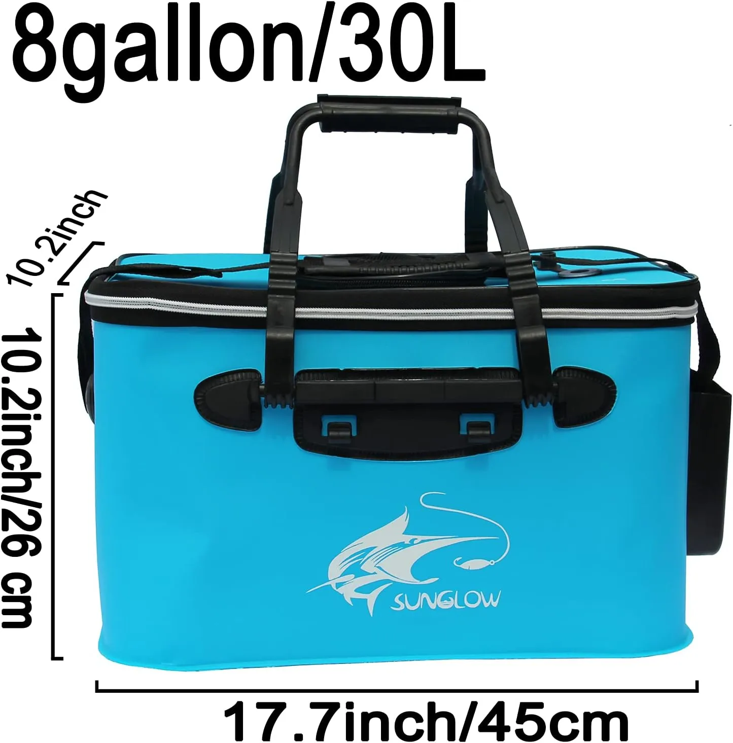 Fishing Bucket, 6Gallon/8Gallon/10Gallon Foldable Fish Bucket,Live Fish Container Multi-Functional Live Fish Bait Bucket,Outdoor Camping EVA Fishing Bag and Fish Protection Bucket