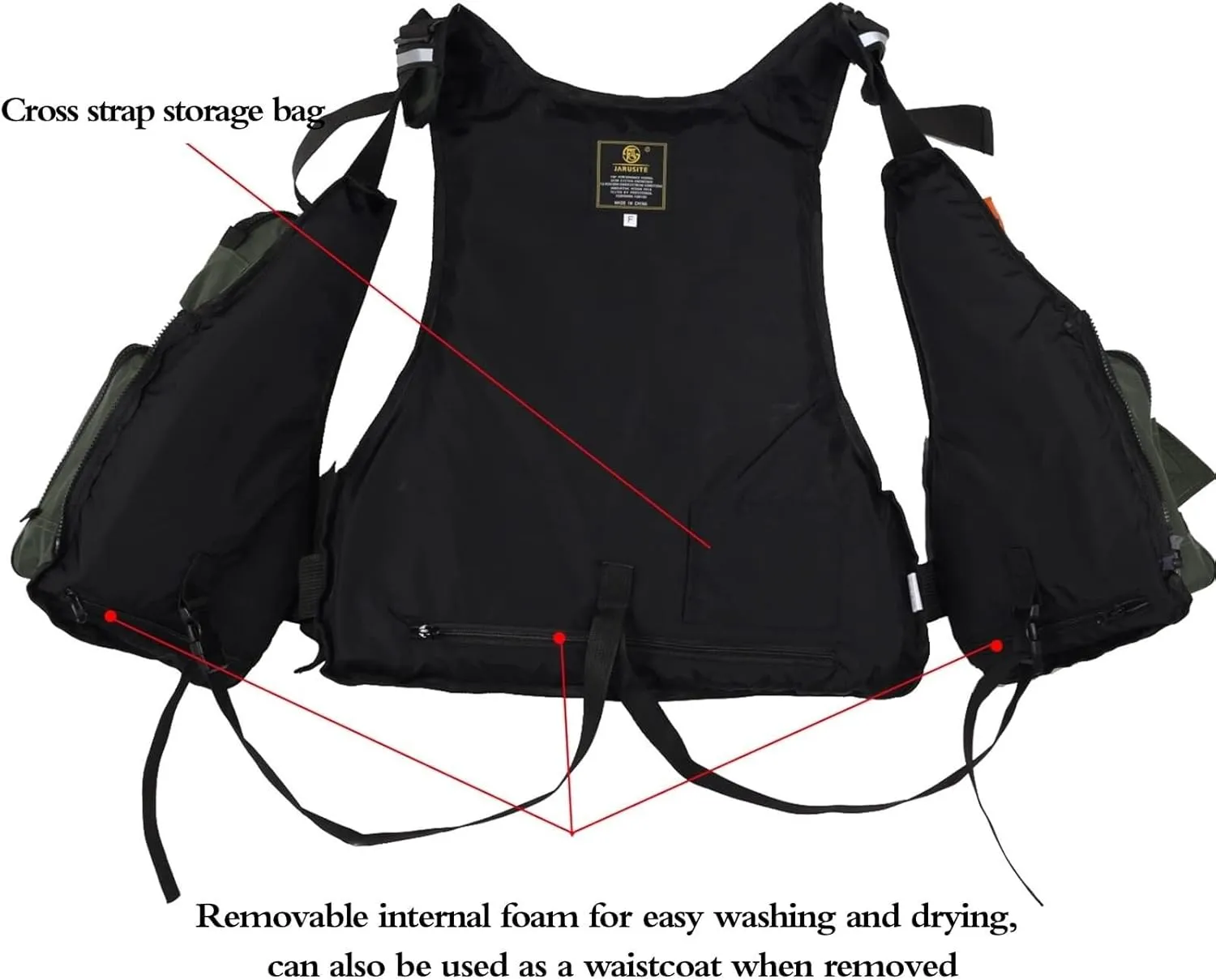 Fishing Jackets with Multi-Pockets and Reflective Stripe for Paddle Boarding Kayaking Snorkel