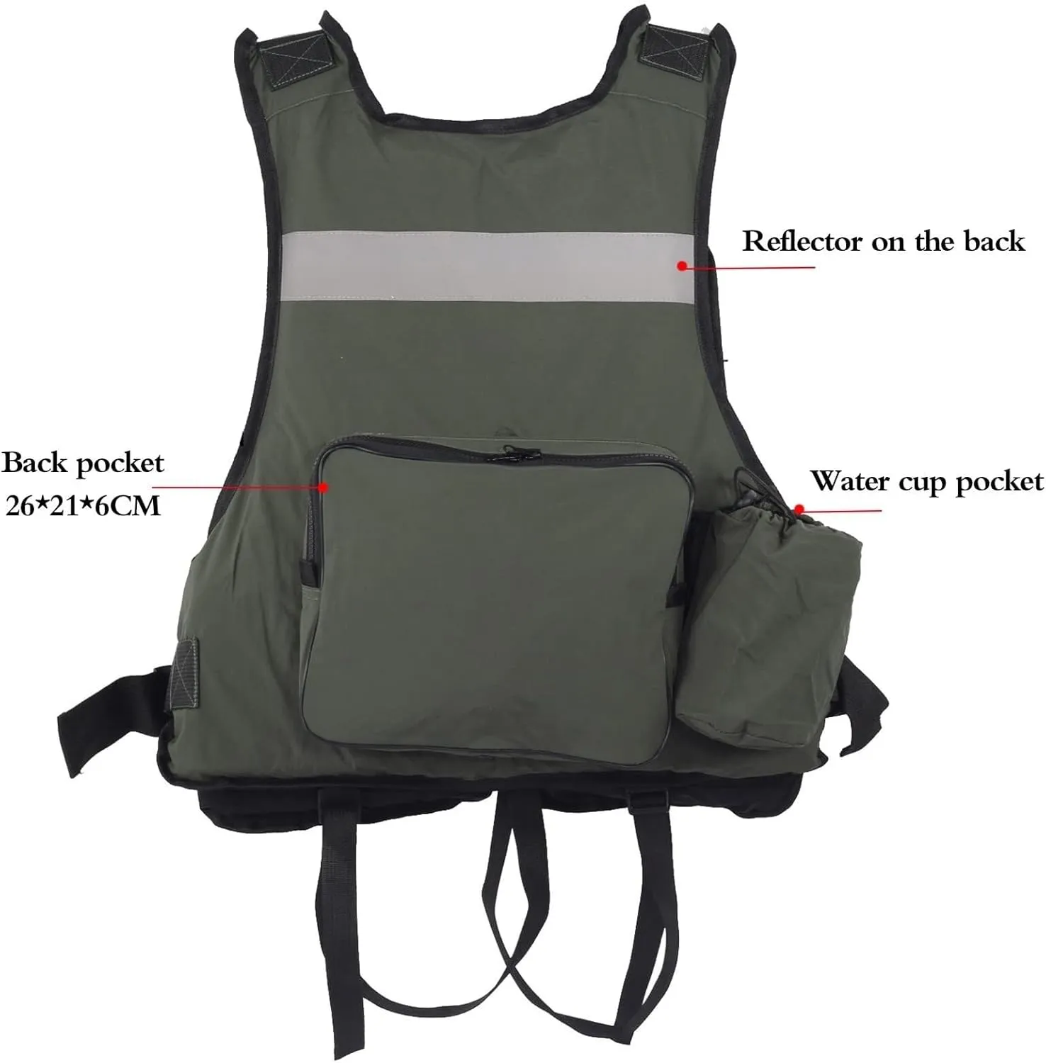 Fishing Jackets with Multi-Pockets and Reflective Stripe for Paddle Boarding Kayaking Snorkel