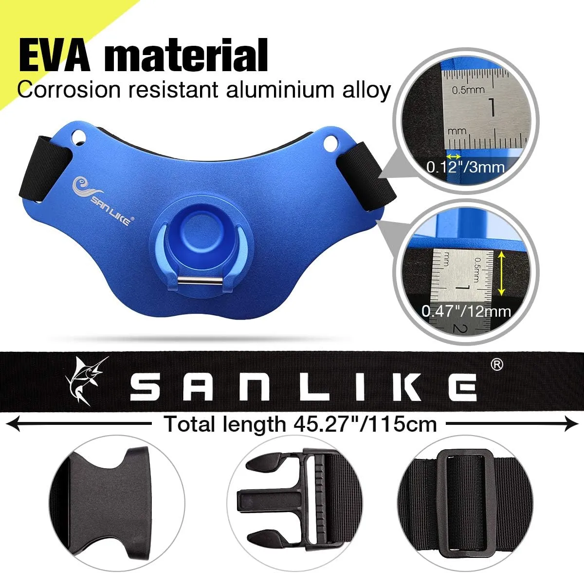 Fishing Rod Holder Aluminum Fighting Belt - Adjustable Carbon Fiber Waist Belt With Stand-up Gimbal Padded