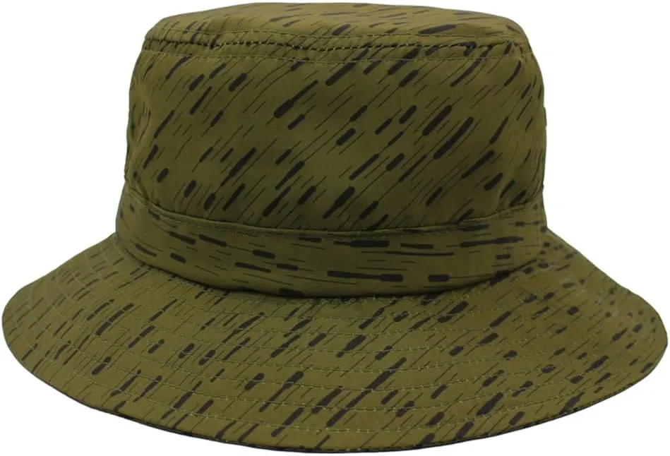 Fits Y'all Microfiber Packable Rain Pattern Bucket Hat: Stain & Water Repellent, Quick Dry, for All Genders