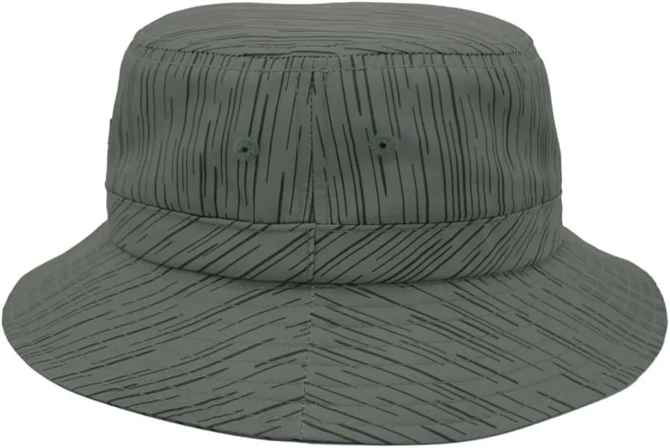 Fits Y'all Microfiber Packable Rain Pattern Bucket Hat: Stain & Water Repellent, Quick Dry, for All Genders