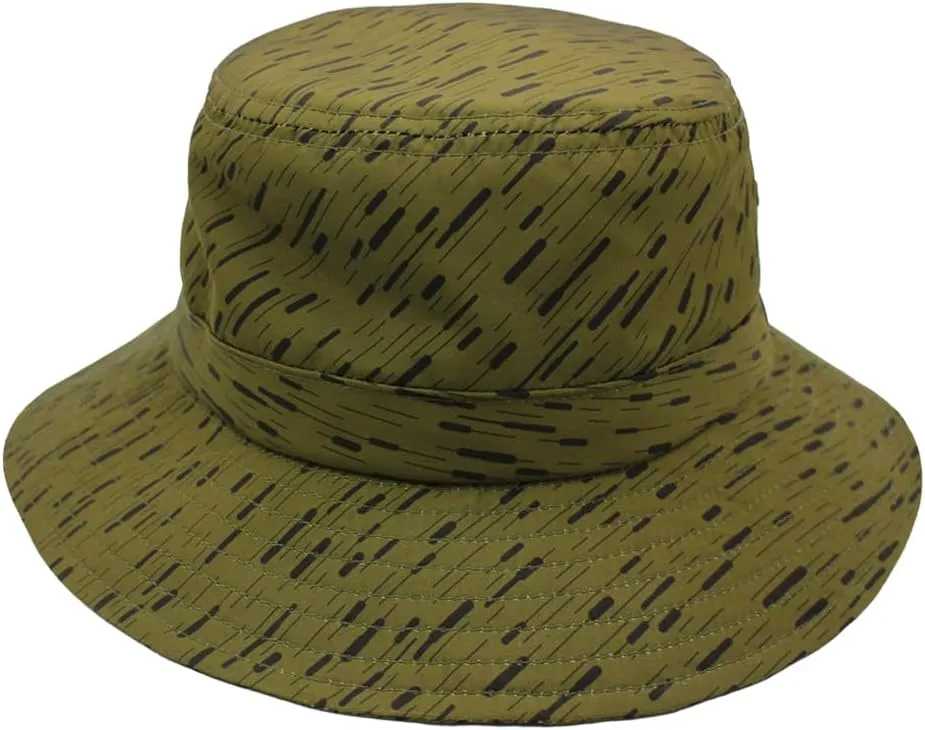 Fits Y'all Microfiber Packable Rain Pattern Bucket Hat: Stain & Water Repellent, Quick Dry, for All Genders