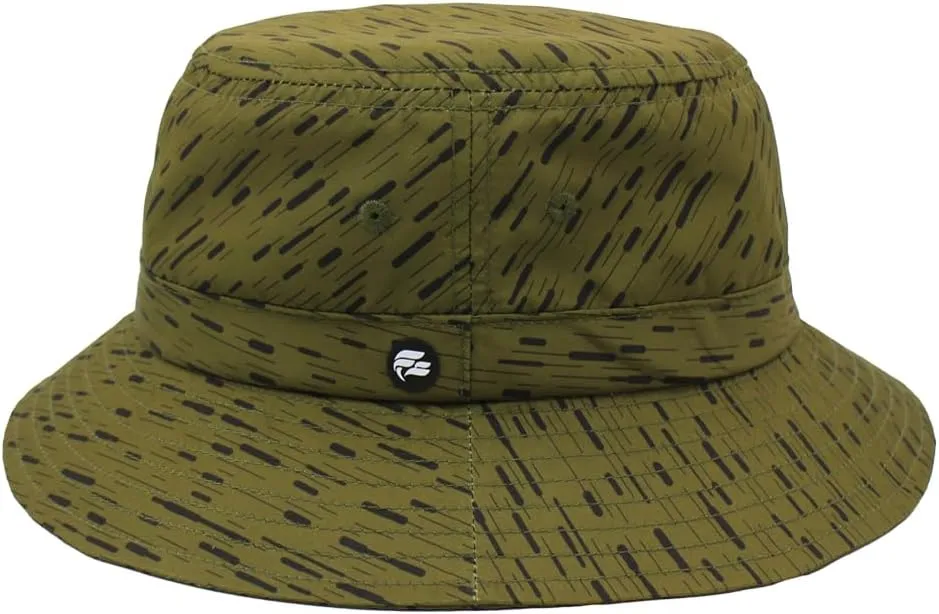Fits Y'all Microfiber Packable Rain Pattern Bucket Hat: Stain & Water Repellent, Quick Dry, for All Genders