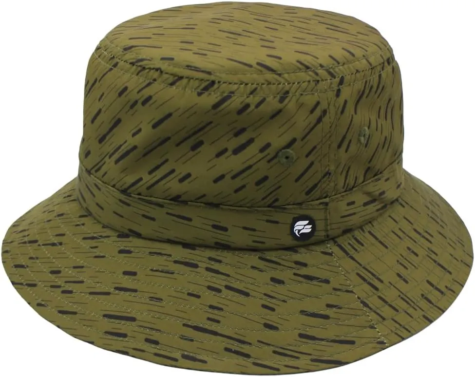 Fits Y'all Microfiber Packable Rain Pattern Bucket Hat: Stain & Water Repellent, Quick Dry, for All Genders