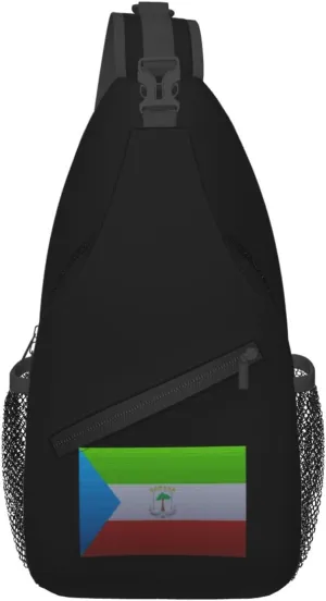 Flag Of Equatorial Guinea Knitting Effect Crossbody Bags For Women Men Chest Backpack Gym Shoulder Bag Travel Outdoor Sports Casual Crossbody Bags
