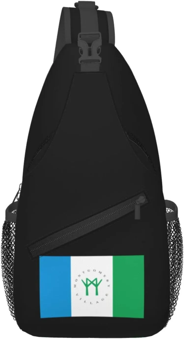 Flag Of Montgomery Village, Maryland Crossbody Bags For Women Men Chest Backpack Gym Shoulder Bag Travel Outdoor Sports Casual Crossbody Bags