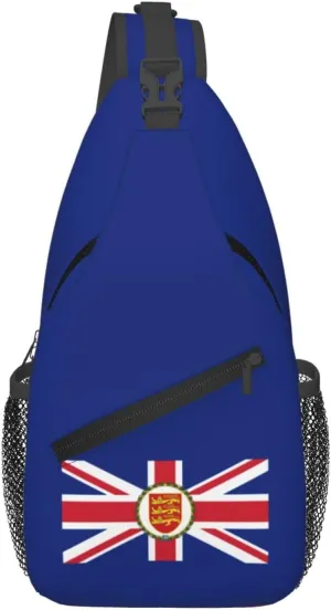 Flag Of The Lieutenant Governor Of Jersey Crossbody Bags For Women Men Chest Backpack Gym Shoulder Bag Travel Outdoor Sports Casual Crossbody Bags