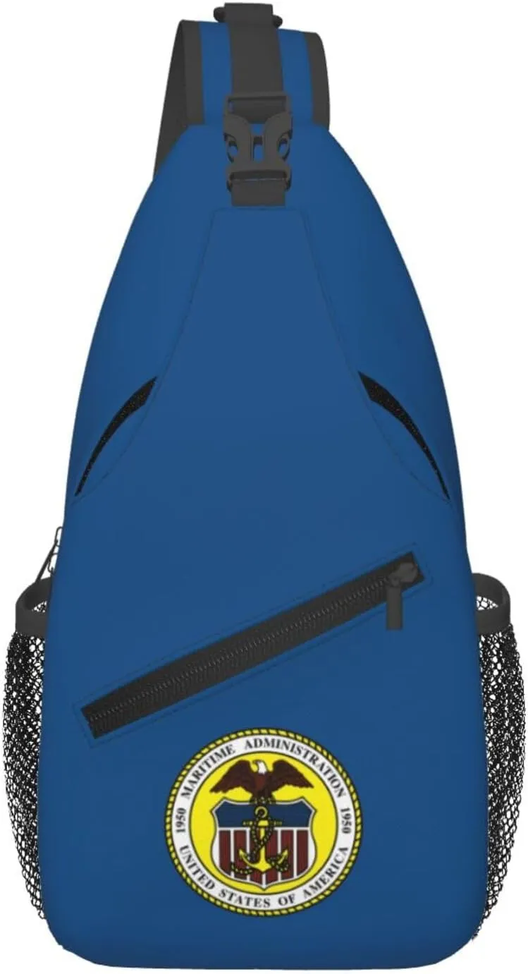 Flag of the United States Maritime Administration Crossbody Bags For Women Men Chest Backpack Gym Shoulder Bag Travel Outdoor Sports Casual Crossbody Bags
